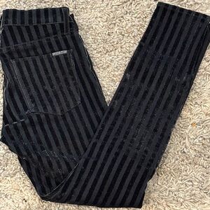 Hudson Jeans Black Striped Skinny Jeans